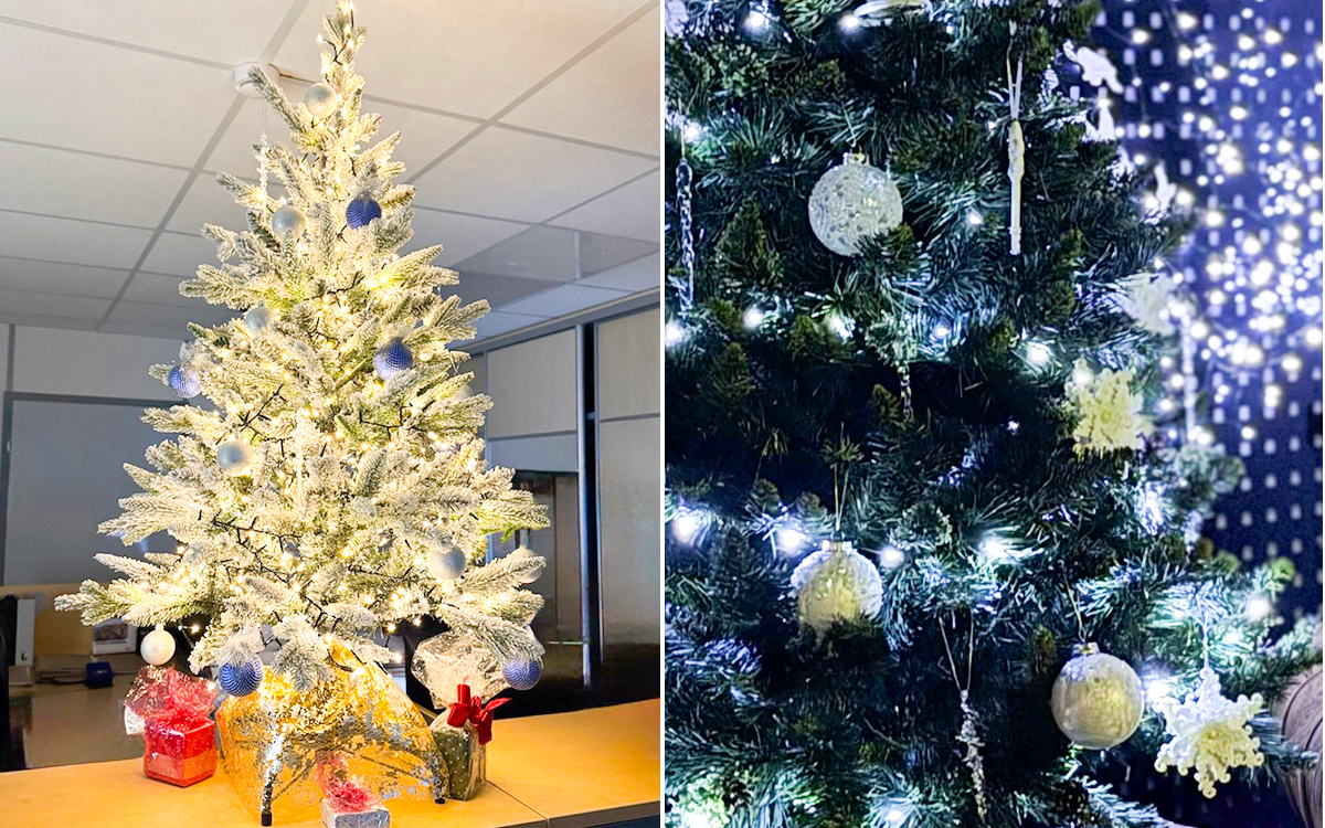 Гантели, гаджеты или кронштейны? Голосуем за лучшую офисную елку! 