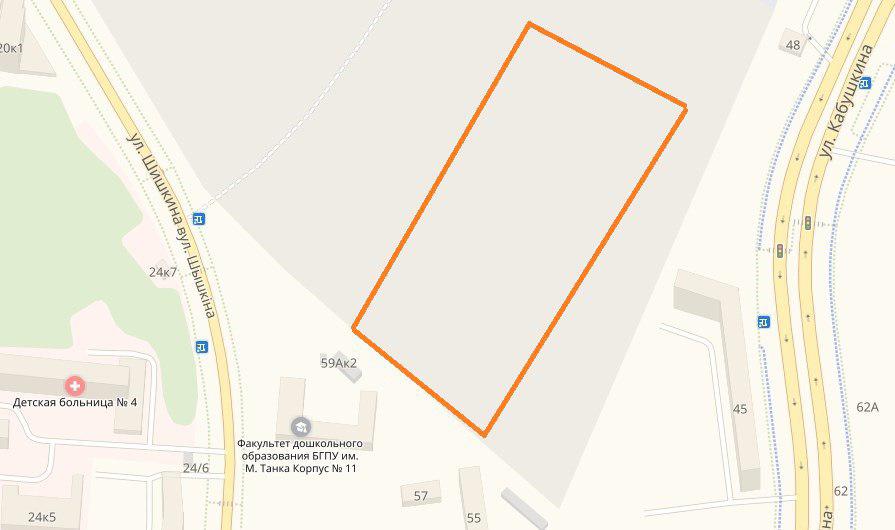 Примерные границы участка, где будет построен торговый центр