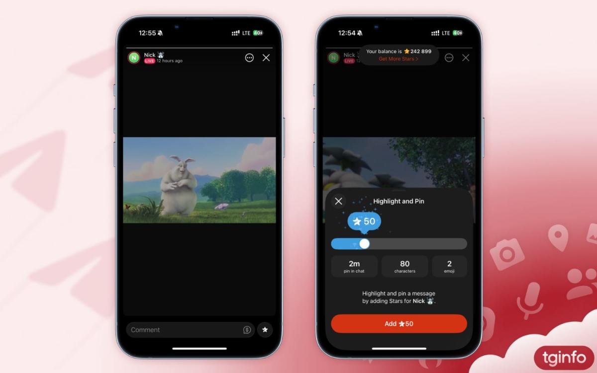 В Telegram появятся прямые эфиры с платными «закрепами»