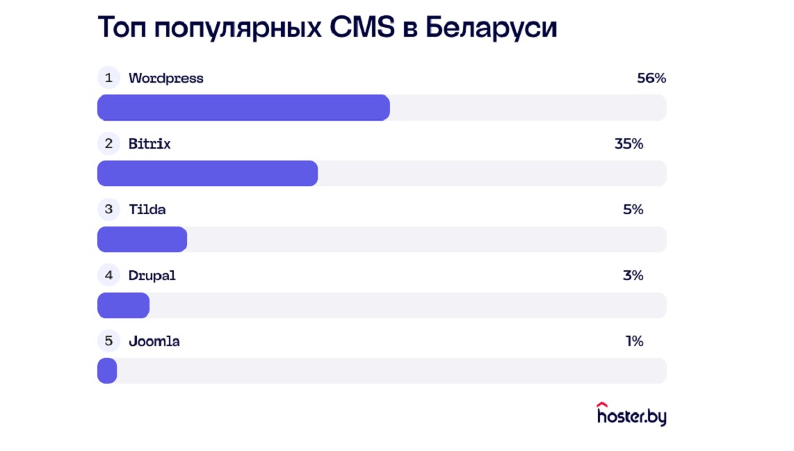 Аналитики выяснили, на каких движках работают белорусские сайты