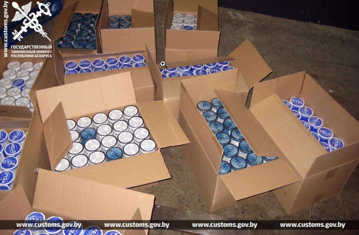 Российский перевозчик вез через границу никотиновые паучи под видом рыбных консервов 