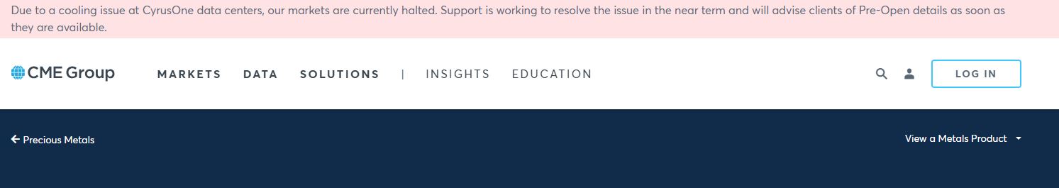 Чикагская товарная биржа остановила торги из-за сбоя