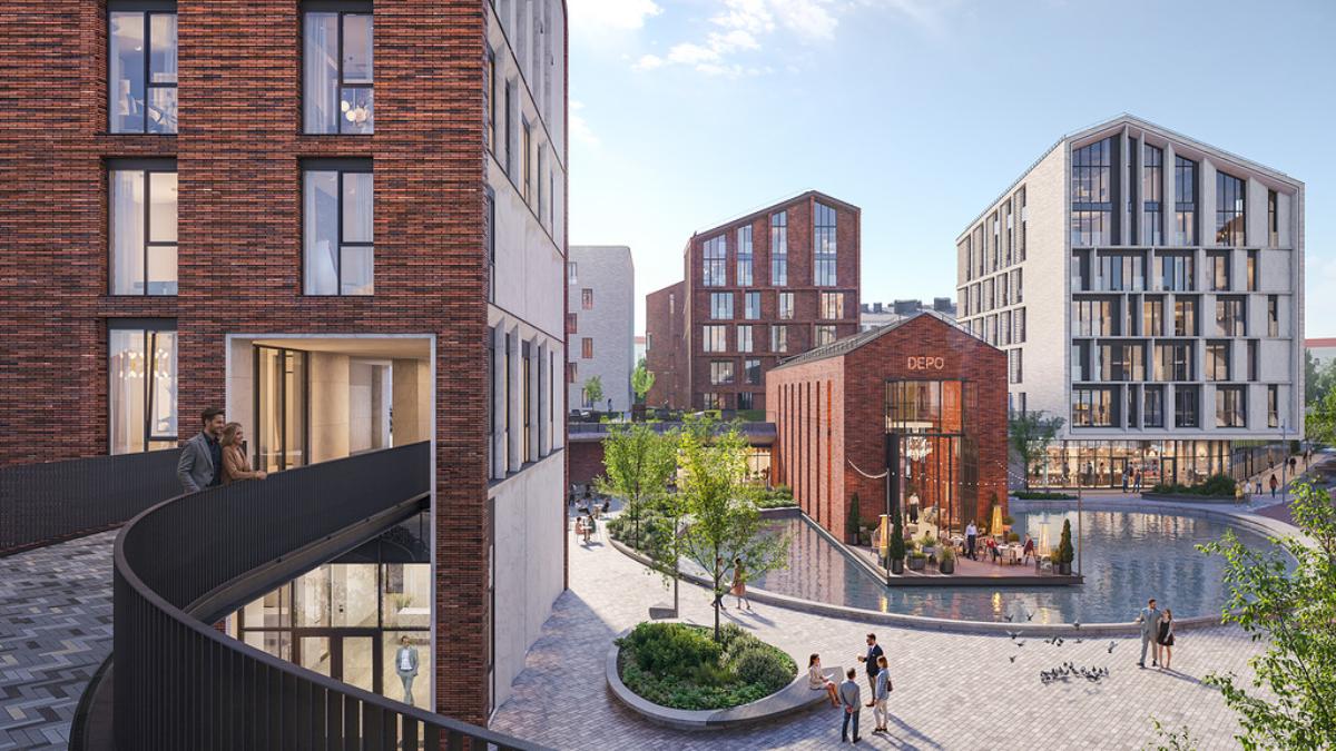 В центре Минска появится необычный дом с пешеходным мостом внутри. Как он будет выглядеть