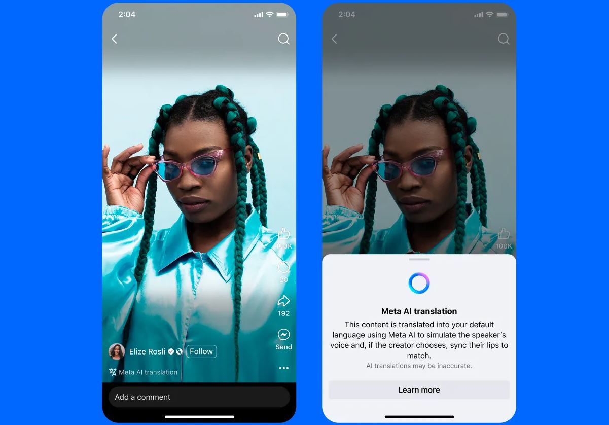 Meta запустила функцию ИИ-переводчика для Reels