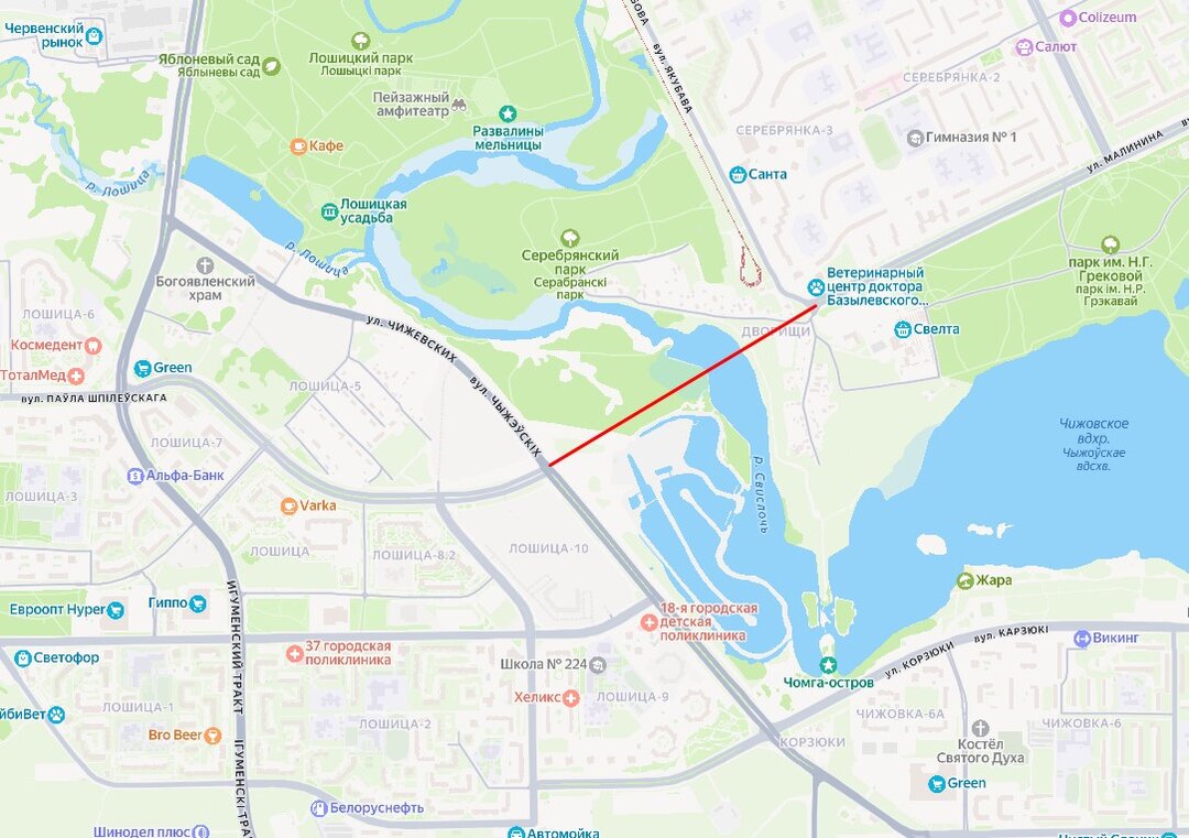 В Минске между Лошищей и Серебрянкой построят мост