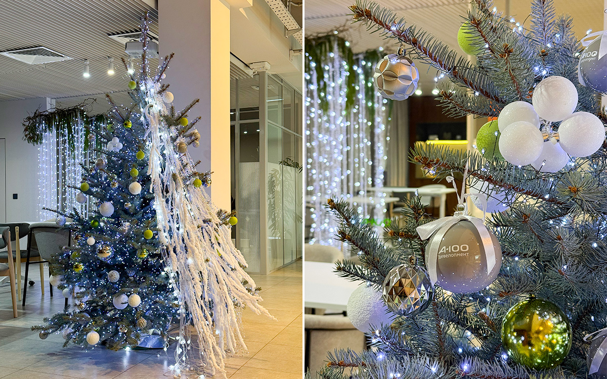 Гантели, гаджеты или кронштейны? Голосуем за лучшую офисную елку! 