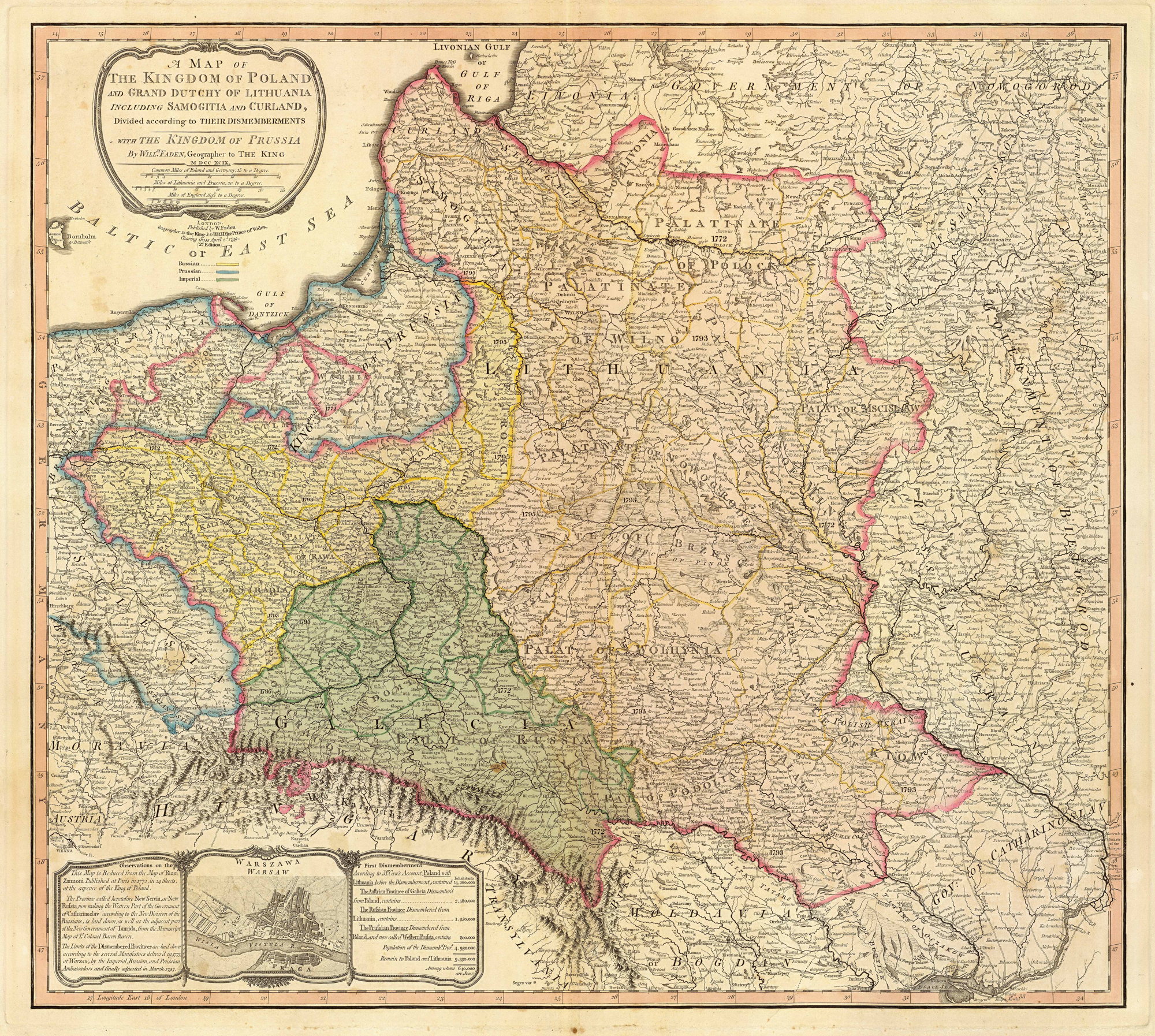 Карта Речь Посполитой 1799