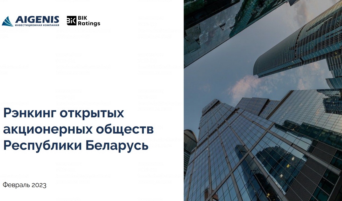 В Беларуси представлен топ-100 открытых акционерных обществ