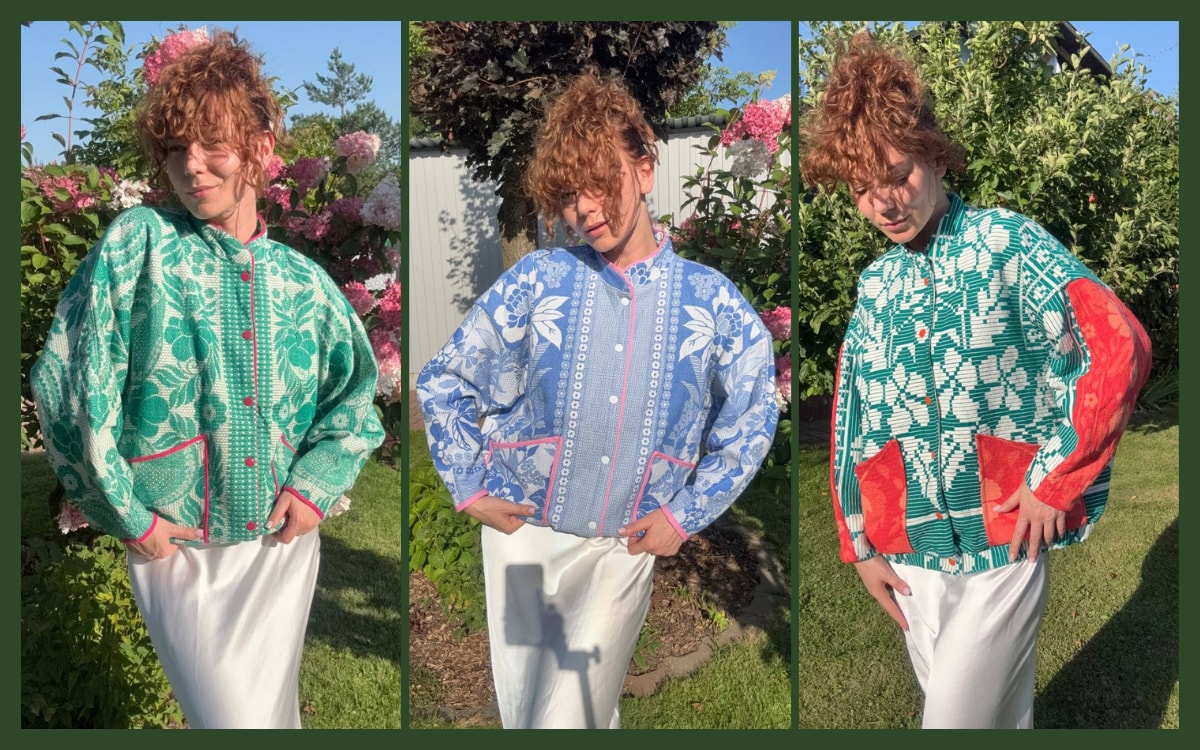 «Будто бабушка обняла». Минчанка шьет бомберы из советских покрывал — цены от $100