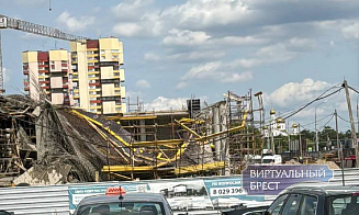 На стройке одного из самых крупных ТРЦ в Беларуси обрушился каркас