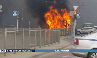 В Минске на Логойском тракте сгорел пассажирский автобус